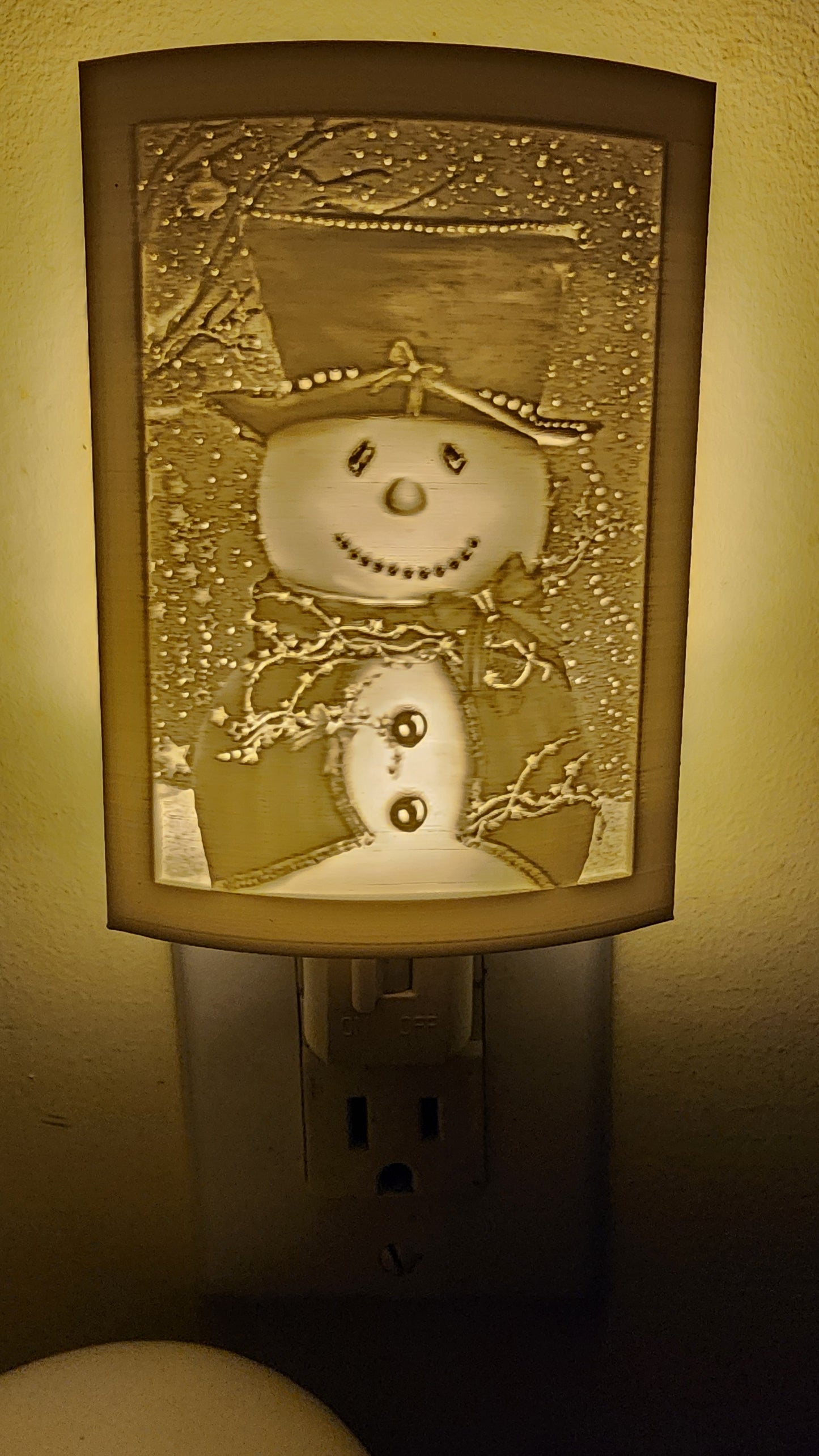 Snowman Lithophane LED Night Light