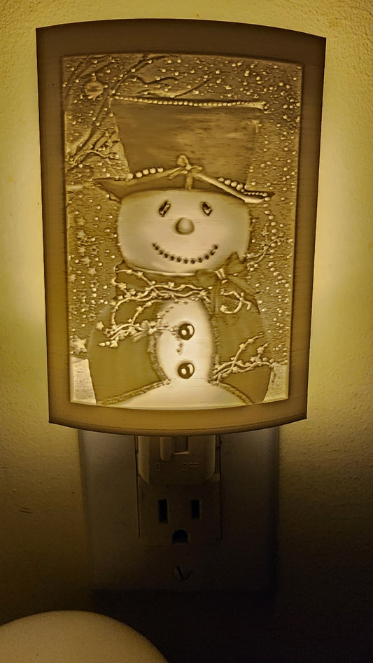 3D Lithophane Snowman Night Light