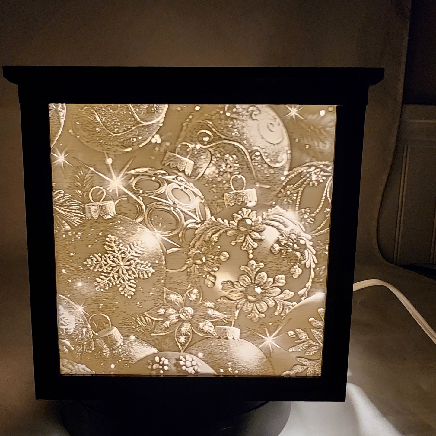 3D Lithophane Christmas Ornament Light Cube with 5 pictures