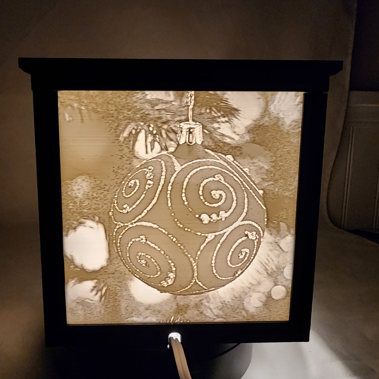 3D Lithophane Christmas Ornament Light Cube with 5 pictures