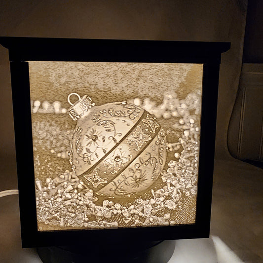 3D Lithophane Christmas Ornament Light Cube with 5 pictures