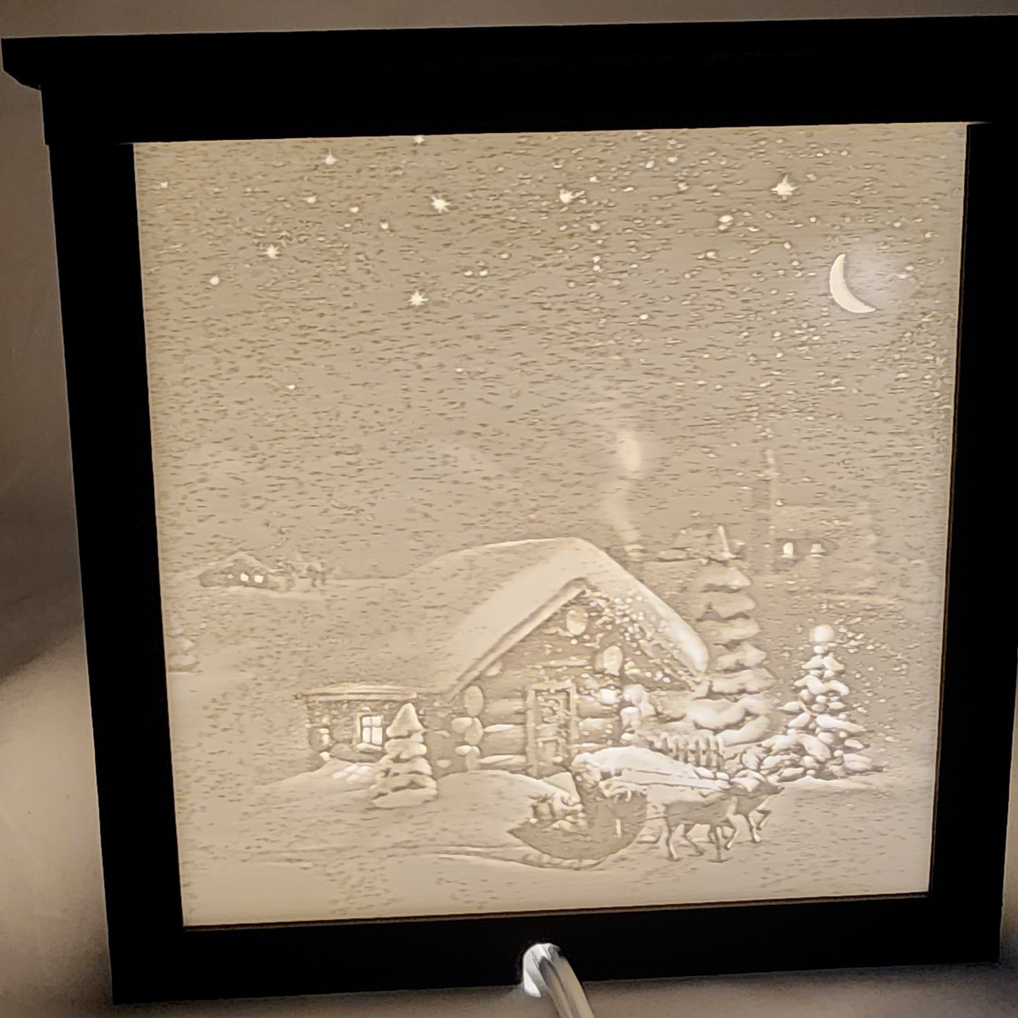 3D Lithophane Christmas Santa Light Cube with 5 pictures