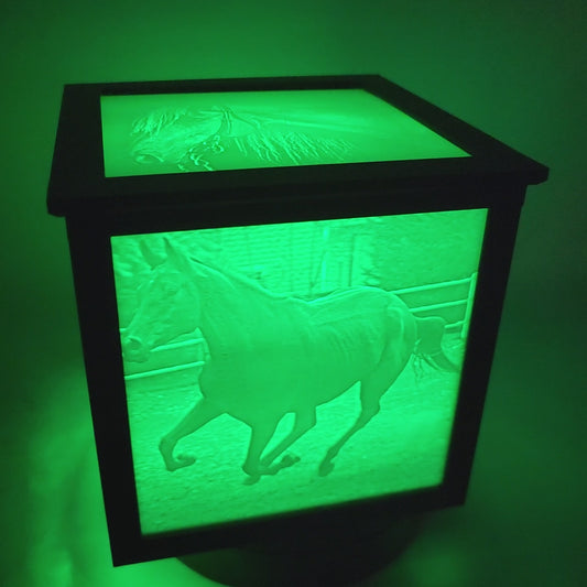 3D Horses Version 3 Lithophane Photo Cube