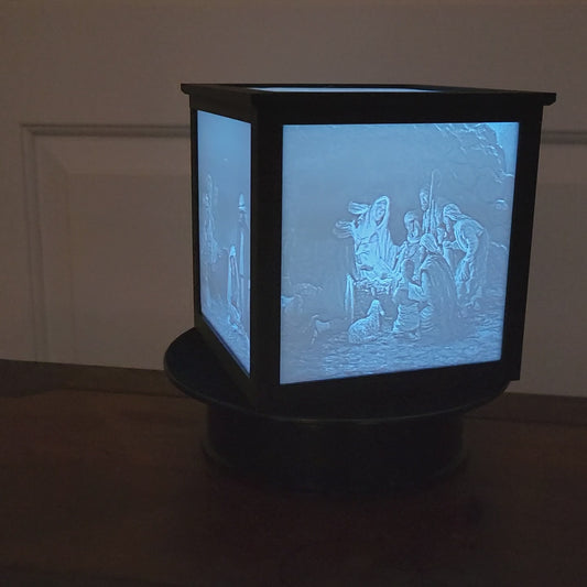 Christmas Nativity Lithophane Photo Cube Light